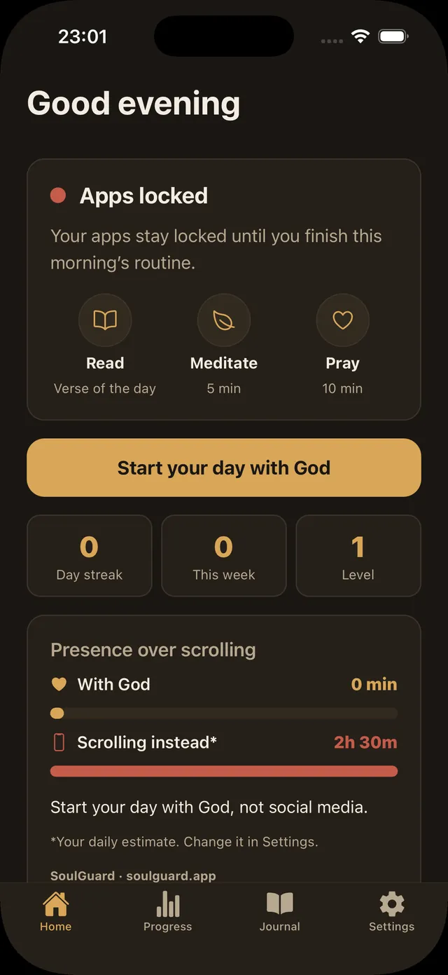 SoulGuard home screen